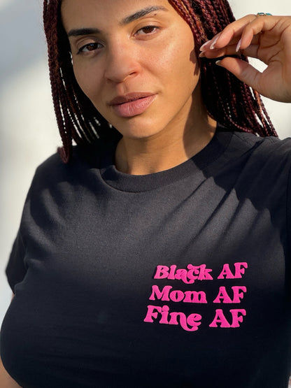 Mom AF Black tee